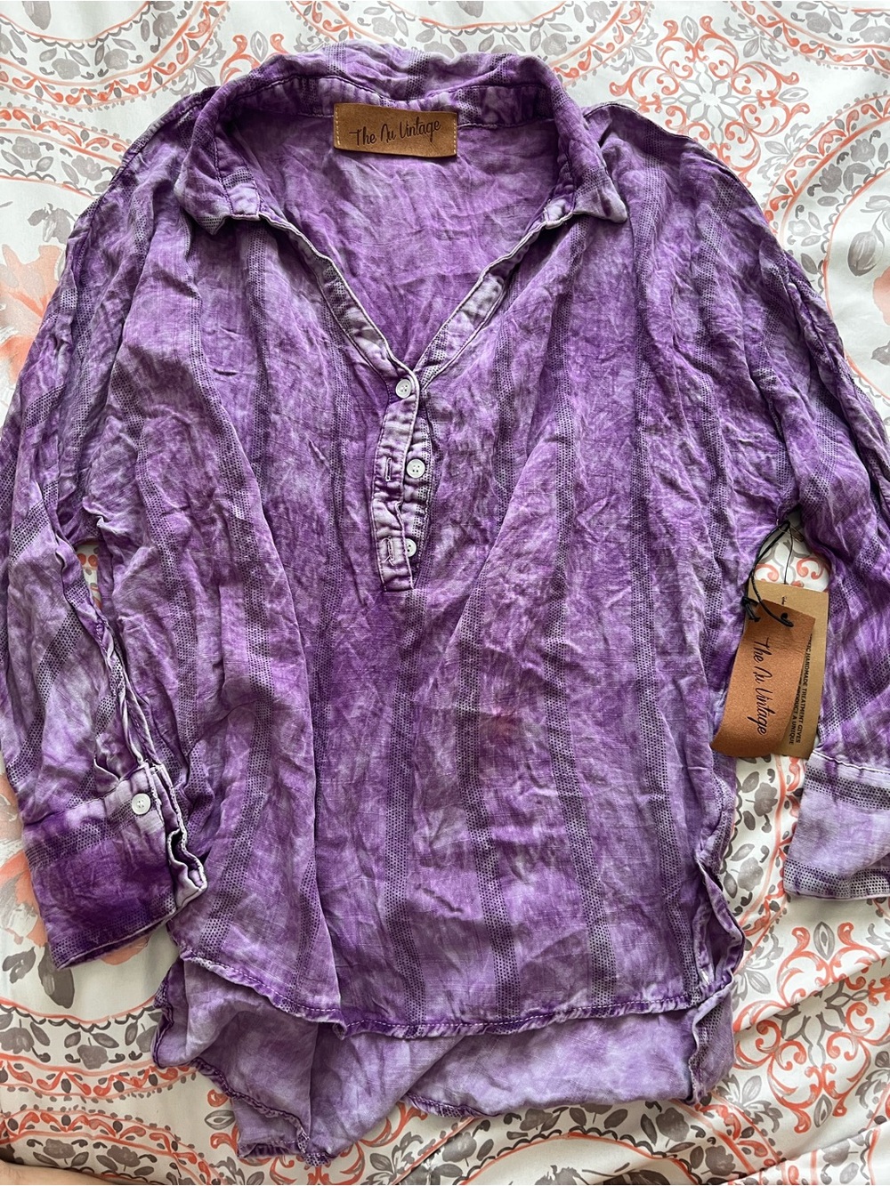 The Nu Vintage Purple Costal Shirt-size Small